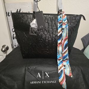 Armani Exchange Black Tote Bag NWT